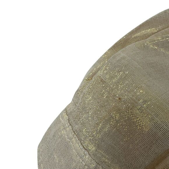 Victoria Jones Petites Medium PM Button Front Shirt Metallic Shiny Womens - Picture 10 of 13